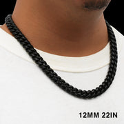 12mm-matte-black-classic-miami-cuban-link-chain-model